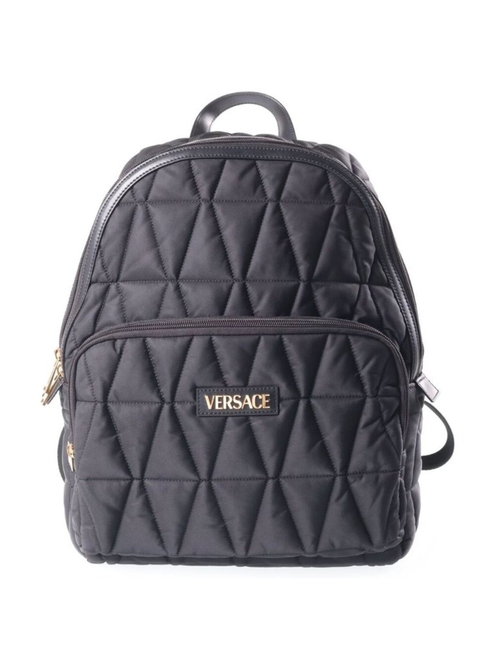 Versace Quilted Backpack Black Gold